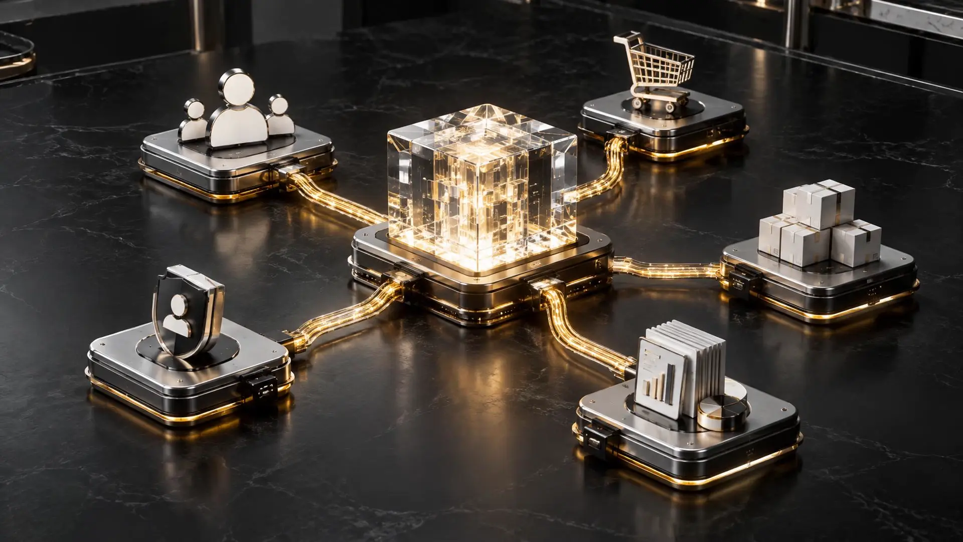Customer, sales, inventory and reports connected to one operating core